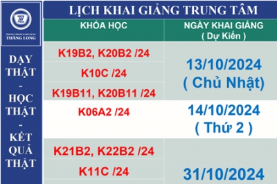 Lịch Khai Giảng Tháng 12 - 2024