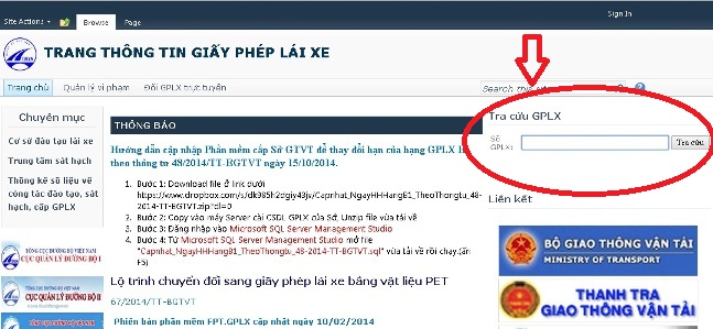 Tra cứu giấy phép lái xe